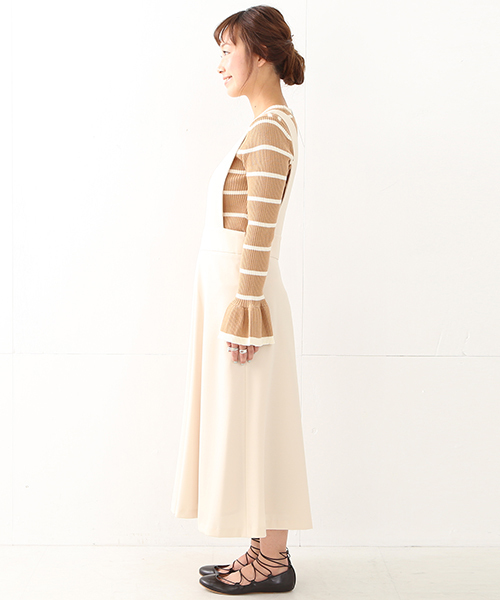 Ray BEAMS(レイビームス)の「◇【ラブリ着用】Ray BEAMS / フレアー ワイド サロペット(サロペット/オーバーオール・レディース・ナチュラル/ブラック・0/1)」の13枚目の写真