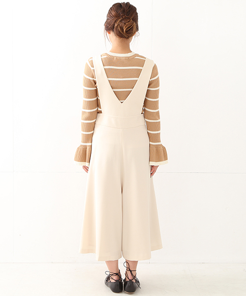 Ray BEAMS(レイビームス)の「◇【ラブリ着用】Ray BEAMS / フレアー ワイド サロペット(サロペット/オーバーオール・レディース・ナチュラル/ブラック・0/1)」の14枚目の写真