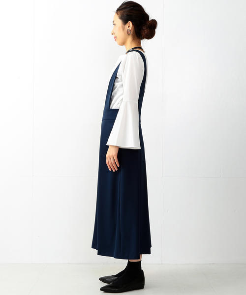 Ray BEAMS(レイビームス)の「◇【ラブリ着用】Ray BEAMS / フレアー ワイド サロペット(サロペット/オーバーオール・レディース・ナチュラル/ブラック・0/1)」の11枚目の写真