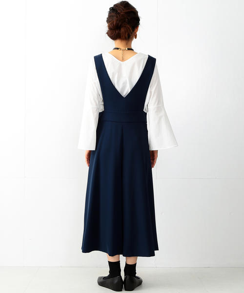 Ray BEAMS(レイビームス)の「◇【ラブリ着用】Ray BEAMS / フレアー ワイド サロペット(サロペット/オーバーオール・レディース・ナチュラル/ブラック・0/1)」の12枚目の写真