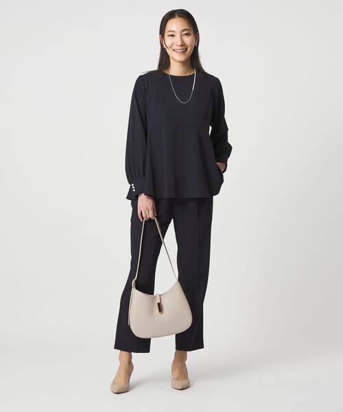 A DAY IN THE LIFE UNITED ARROWS(アデイインザライフユナイテッドアローズ)の「ペプラムブラウス+パンツ ‐ウォッシャブル‐ <A DAY IN THE LIFE>(ワンピース・レディース・ネイビー・36/38)」の1枚目の写真
