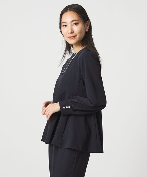 A DAY IN THE LIFE UNITED ARROWS(アデイインザライフユナイテッドアローズ)の「ペプラムブラウス+パンツ ‐ウォッシャブル‐ <A DAY IN THE LIFE>(ワンピース・レディース・ネイビー・36/38)」の4枚目の写真
