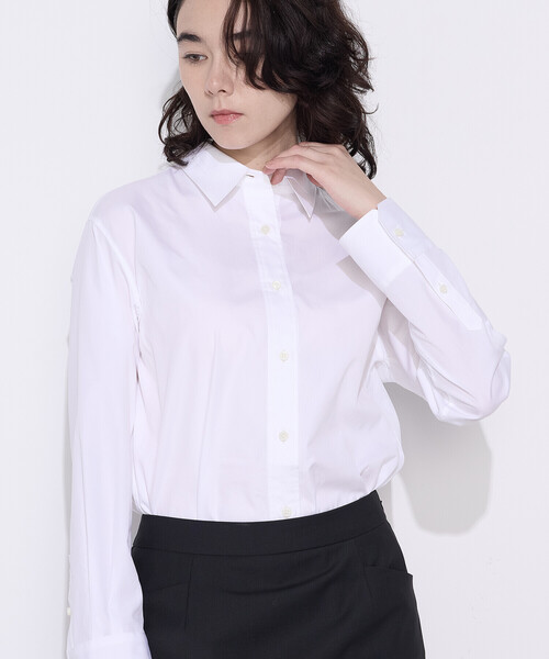 COMME CA（コムサ）の「コットンブロード／アイランドコットン ベーシックシャツ（シャツ/ブラウス・レディース・サックスブルー/ホワイト・11号/9号）」の6枚目の写真