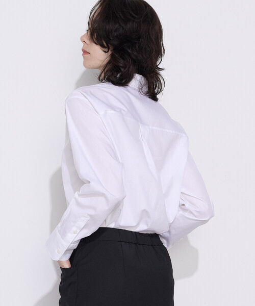 COMME CA（コムサ）の「コットンブロード／アイランドコットン ベーシックシャツ（シャツ/ブラウス・レディース・サックスブルー/ホワイト・11号/9号）」の9枚目の写真