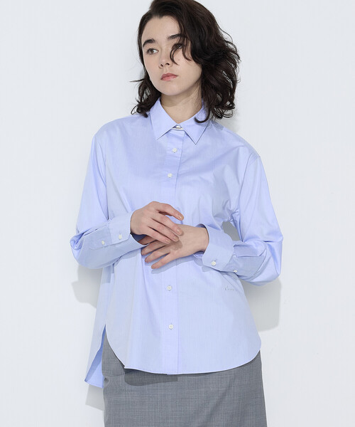 COMME CA（コムサ）の「コットンブロード／アイランドコットン ベーシックシャツ（シャツ/ブラウス・レディース・サックスブルー/ホワイト・11号/9号）」の11枚目の写真