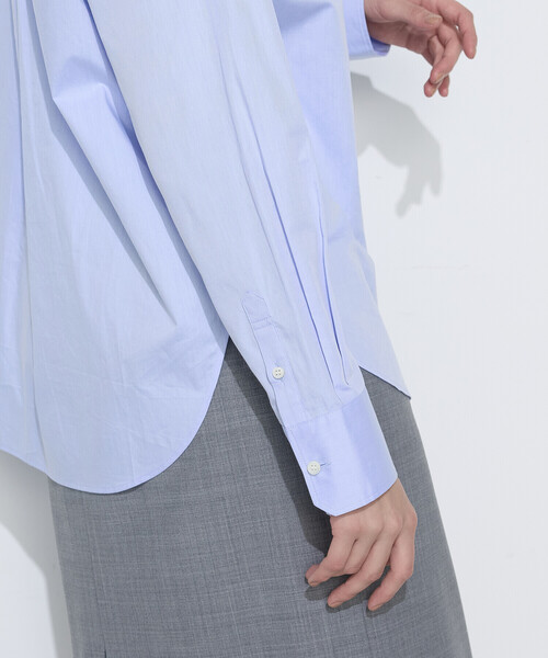 COMME CA（コムサ）の「コットンブロード／アイランドコットン ベーシックシャツ（シャツ/ブラウス・レディース・サックスブルー/ホワイト・11号/9号）」の14枚目の写真