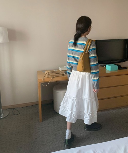 FAVORITO(ファヴォリート)の「フリルスカート(スカート・レディース・ブラック/ホワイト・F)」の8枚目の写真