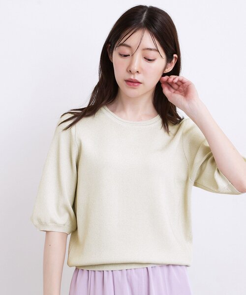 grove(グローブ)の「新色追加!【シリーズ累計36万枚/UVカット・ひんやり・洗濯機OK】やわらかドライタッチ 五分袖ニット(ニット/セーター・レディース・シルバー/オフホワイト/ホワイト系5/ブルー/ブルー系その他/ピンクゴールド/レッド系/ブラック/ブラック系2/ブルー系7/ダークグリーン/ブラウン系その他/ゴールド/ベージュ系4/ホワイト系7・02/03/01/05/04)」の14枚目の写真