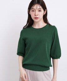 grove（グローブ）の「新色追加！【シリーズ累計36万枚/UVカット・ひんやり・洗濯機OK】やわらかドライタッチ 五分袖ニット（ニット/セーター）」