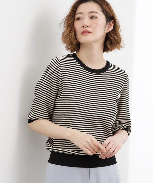 grove(グローブ)の「【貴島明日香さん着用・シリーズ累計34万枚】やわらかドライタッチ 五分袖クルーネックニット(ニット/セーター・レディース・シルバー/オフホワイト/ホワイト系5/ブルー/ブルー系その他/ピンクゴールド/レッド系/ブラック/ブラック系2/ブルー系7・02/03/01/05/04)」の13枚目の写真