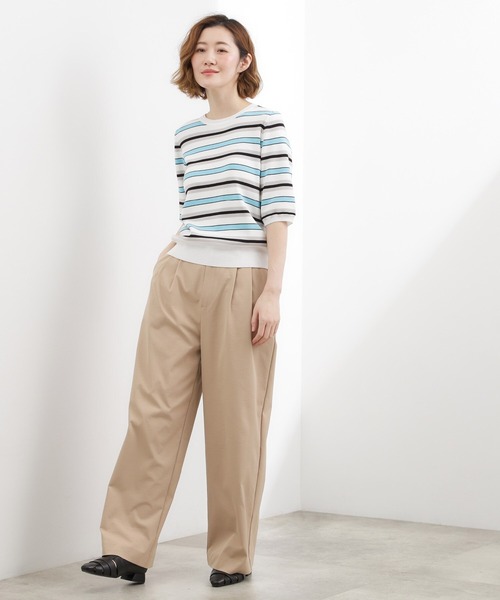 grove(グローブ)の「【貴島明日香さん着用・シリーズ累計34万枚】やわらかドライタッチ 五分袖クルーネックニット(ニット/セーター・レディース・シルバー/オフホワイト/ホワイト系5/ブルー/ブルー系その他/ピンクゴールド/レッド系/ブラック/ブラック系2/ブルー系7・02/03/01/05/04)」の22枚目の写真