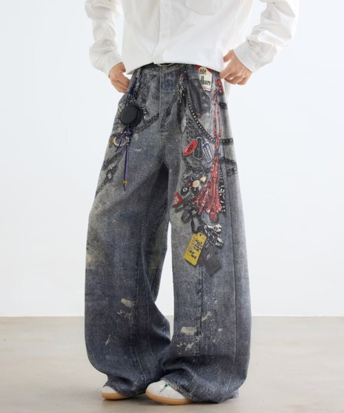 lilful(リルフル)の「【26年春夏新作】デザインプリントワイドデニムパンツ(デニムパンツ・メンズ・ブルー・M/L)」の22枚目の写真