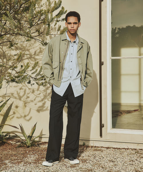 JOURNAL STANDARD（ジャーナルスタンダード）の「T/W ストライプ 2タック トラウザー スラックス（スラックス・メンズ・チャコールグレー/ブラック・MEDIUM/LARGE）」の3枚目の写真