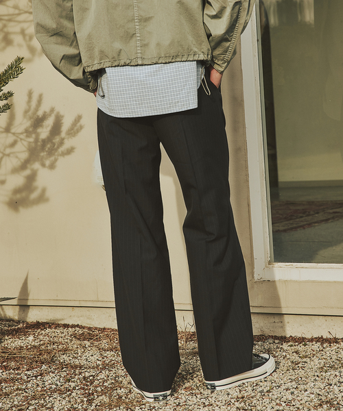 JOURNAL STANDARD（ジャーナルスタンダード）の「T/W ストライプ 2タック トラウザー スラックス（スラックス・メンズ・チャコールグレー/ブラック・MEDIUM/LARGE）」の5枚目の写真