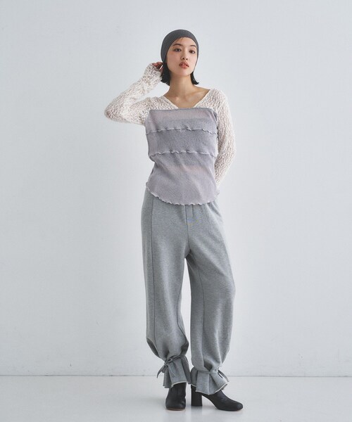 CODE A（コードエー）の「【Re】sensual lace sheer top（Tシャツ/カットソー・レディース・オフホワイト/ライトグレー・00）」の9枚目の写真