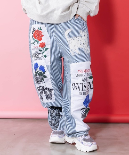 ScoLar(スカラー)の「161609:アップリケ×刺繍デニムorツイルパンツ(その他パンツ・レディース・ベージュ/オフホワイト・M)」の2枚目の写真