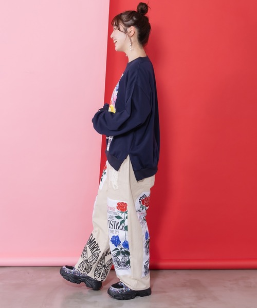 ScoLar(スカラー)の「161609:アップリケ×刺繍デニムorツイルパンツ(その他パンツ・レディース・ベージュ/オフホワイト・M)」の6枚目の写真