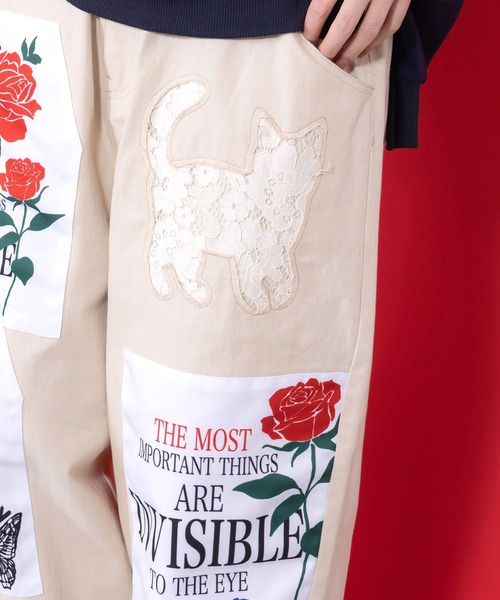 ScoLar(スカラー)の「161609:アップリケ×刺繍デニムorツイルパンツ(その他パンツ・レディース・ベージュ/オフホワイト・M)」の8枚目の写真