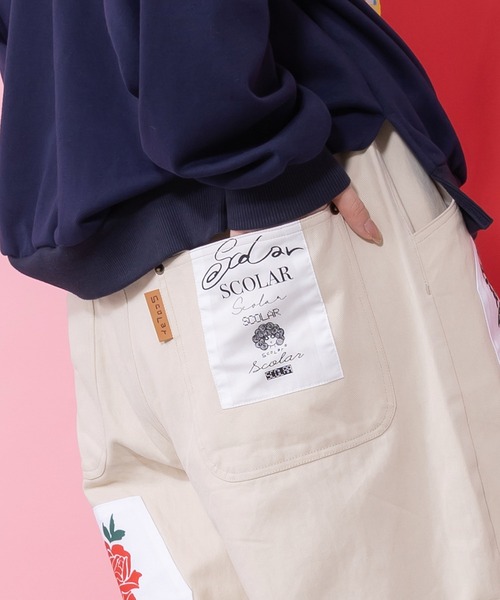 ScoLar(スカラー)の「161609:アップリケ×刺繍デニムorツイルパンツ(その他パンツ・レディース・ベージュ/オフホワイト・M)」の10枚目の写真