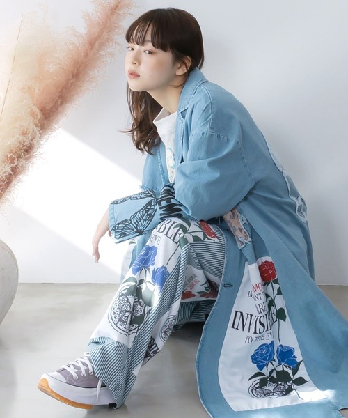 ScoLar(スカラー)の「161609:アップリケ×刺繍デニムorツイルパンツ(その他パンツ・レディース・ベージュ/オフホワイト・M)」の19枚目の写真