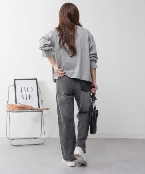 aity(アイティ)の「M-4L ヴィンテージ風 ポケット加工デニムワイドパンツ(デニムパンツ・レディース・ライトブルー/ブルー/グレー・4L/3L/LL/L/M)」の1枚目の写真