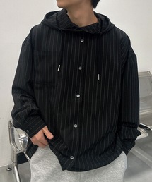 UNDERSTATEMENTs（アンダーステイトメント）の「【ユニセックス】オーバーサイズシャツパーカー/フーディー/無地&ストライプ&チェック（シャツ/ブラウス）」