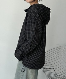 UNDERSTATEMENTs（アンダーステイトメント）の「【ユニセックス】オーバーサイズシャツパーカー/フーディー/無地&ストライプ&チェック（シャツ/ブラウス）」