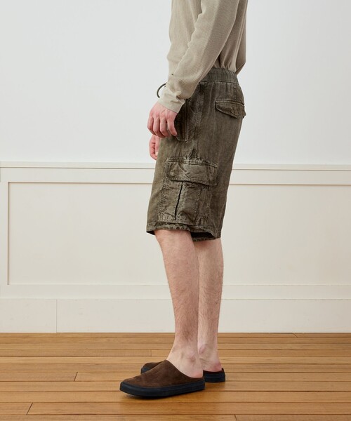 JAMES PERSE(ジェームスパース)の「テクスチャードリネン ショートパンツ MTXL4313(その他パンツ・メンズ・ダークグリーン・3/2/1/0)」の4枚目の写真