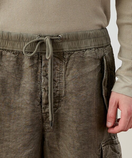 JAMES PERSE(ジェームスパース)の「テクスチャードリネン ショートパンツ MTXL4313(その他パンツ・メンズ・ダークグリーン・3/2/1/0)」の6枚目の写真