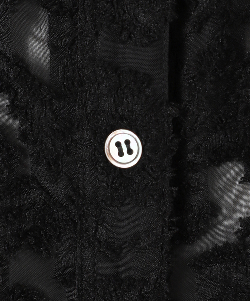 Spick & Span(スピックアンドスパン)の「《追加》シアージャガードシャツ(シャツ/ブラウス・レディース・ブラック/アイボリー・FREE)」の5枚目の写真