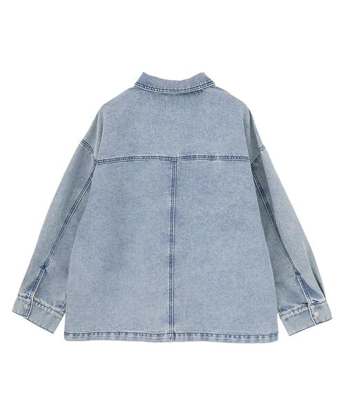 Green　Parks（グリーンパークス）の「デニムシャツブルゾン（デニムジャケット・レディース・ブラック/ライトインディゴブルー・FREE）」の11枚目の写真