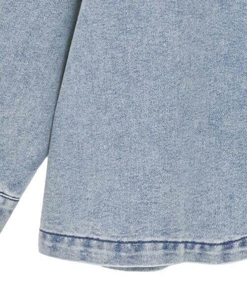 Green　Parks（グリーンパークス）の「デニムシャツブルゾン（デニムジャケット・レディース・ブラック/ライトインディゴブルー・FREE）」の14枚目の写真