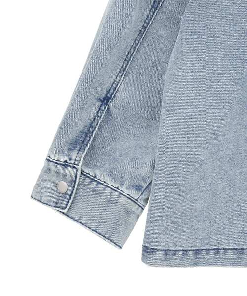 Green　Parks（グリーンパークス）の「デニムシャツブルゾン（デニムジャケット・レディース・ブラック/ライトインディゴブルー・FREE）」の16枚目の写真