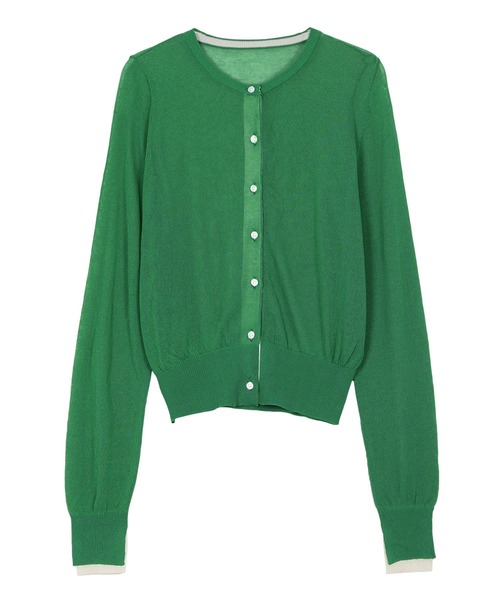 KOBE LETTUCE(コウベレタス)の「バイカラーシアーニットカーディガン(ニット/セーター・レディース・ピンク/グリーン/ネイビー・M)」の22枚目の写真