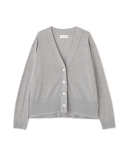 human woman（ヒューマンウーマン）の「◆コットン混ハイゲージＶネックカーディガン（カーディガン/ボレロ・レディース・グリーン/グレー/ネイビー・MEDIUM）」の4枚目の写真