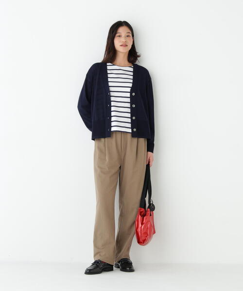 human woman（ヒューマンウーマン）の「◆コットン混ハイゲージＶネックカーディガン（カーディガン/ボレロ・レディース・グリーン/グレー/ネイビー・MEDIUM）」の10枚目の写真