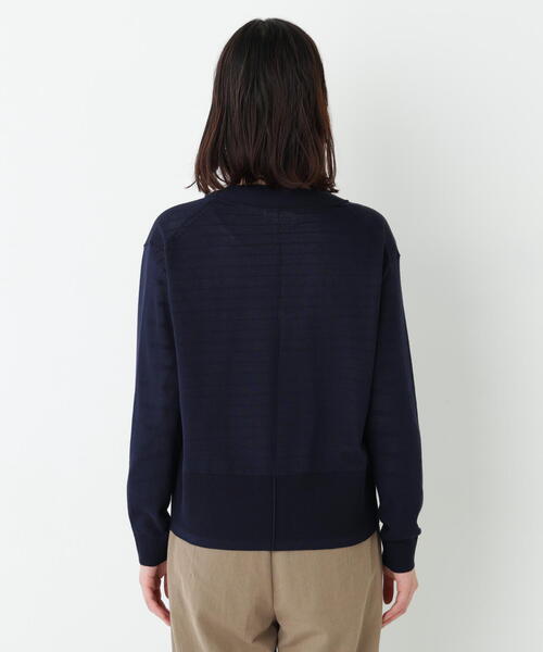 human woman（ヒューマンウーマン）の「◆コットン混ハイゲージＶネックカーディガン（カーディガン/ボレロ・レディース・グリーン/グレー/ネイビー・MEDIUM）」の12枚目の写真