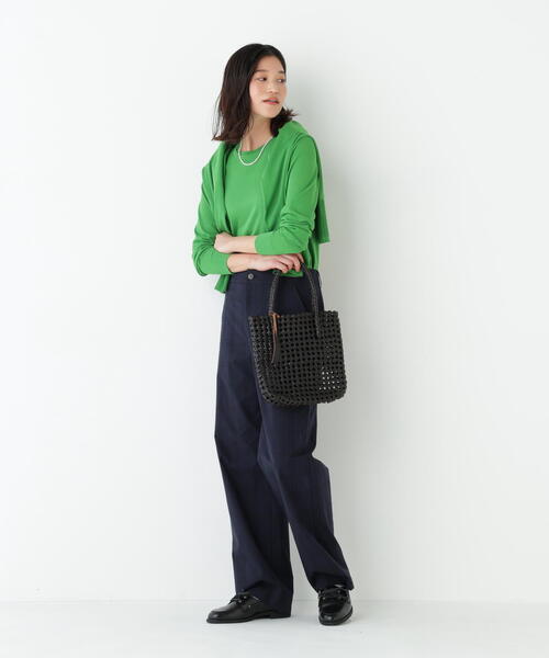 human woman（ヒューマンウーマン）の「◆コットン混ハイゲージＶネックカーディガン（カーディガン/ボレロ・レディース・グリーン/グレー/ネイビー・MEDIUM）」の16枚目の写真
