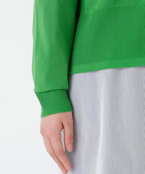 human woman（ヒューマンウーマン）の「◆コットン混ハイゲージＶネックカーディガン（カーディガン/ボレロ・レディース・グリーン/グレー/ネイビー・MEDIUM）」の22枚目の写真