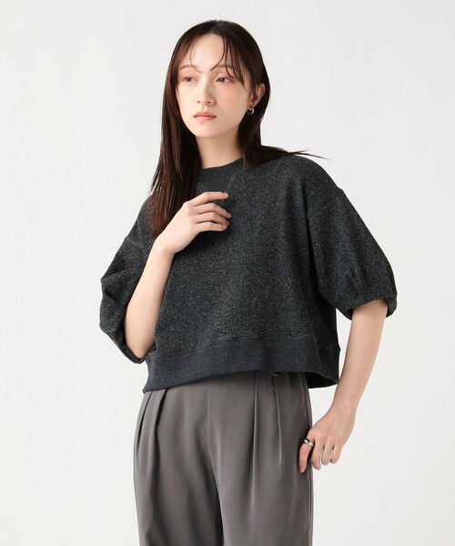 BEAMS HEART(ビームスハート)の「ラメ裏毛 袖バルーン プルオーバー(スウェット・レディース・ホワイト系その他5/ブラック/グレー・FREE)」の3枚目の写真