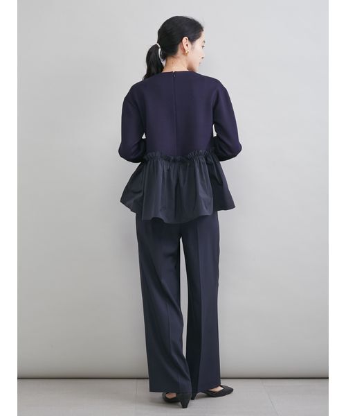 Mila Owen（ミラオーウェン）の「ペプラムブラウス×ワンタックパンツ　ＳＥＴＵＰ（ワンピース・レディース・ネイビー/ライトブルー/アイボリー・1/0）」の8枚目の写真