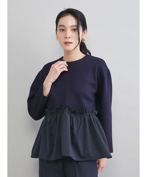 Mila Owen（ミラオーウェン）の「ペプラムブラウス×ワンタックパンツ　ＳＥＴＵＰ（ワンピース・レディース・ネイビー/ライトブルー/アイボリー・1/0）」の9枚目の写真