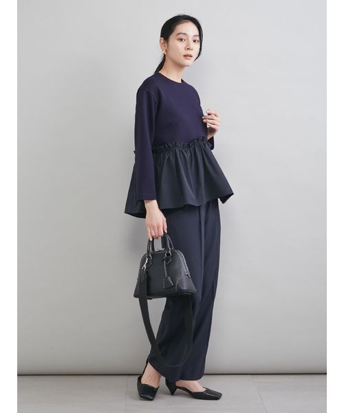 ペプラムブラウス×ワンタックパンツ SETUP（ワンピース）｜Mila