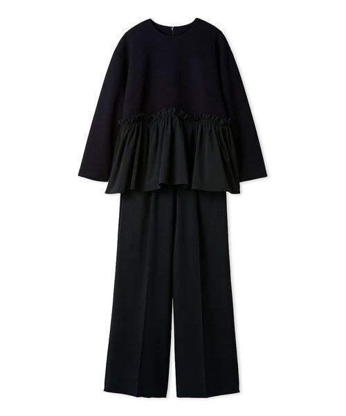 ペプラムブラウス×ワンタックパンツ SETUP（ワンピース）｜Mila
