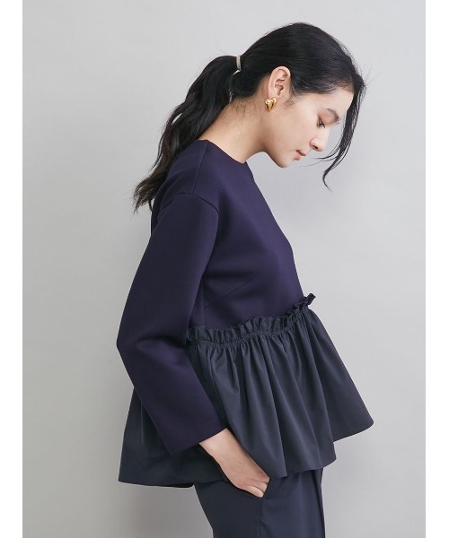 Mila Owen(ミラオーウェン)の「ペプラムブラウス×ワンタックパンツ SETUP(ワンピース・レディース・ネイビー/ライトブルー/アイボリー・1/0)」の9枚目の写真