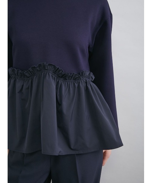 Mila Owen(ミラオーウェン)の「ペプラムブラウス×ワンタックパンツ SETUP(ワンピース・レディース・ネイビー/ライトブルー/アイボリー・1/0)」の13枚目の写真