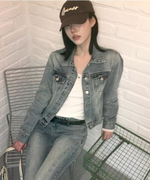 DECET WOMEN(デケット ウーマン)の「Cropped Denim Jacket DCWJK002BLACK(デニムジャケット・レディース・その他・SMALL/MEDIUM/LARGE)」の3枚目の写真