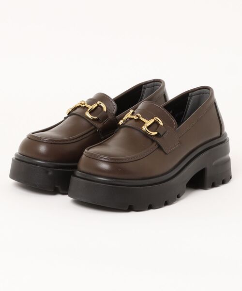 JELLY BEANS（ジェリービーンズ）の「厚底トラックソールビットローファー(210-61341)JELLY BEANS(ジェリービーンズ)（ローファー・レディース・ブラック/ダークブラウン・M/L）」の2枚目の写真