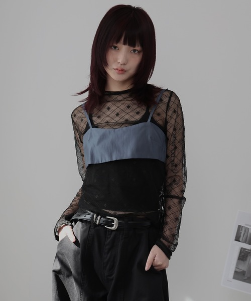 Ulysses(ユリシス)の「ハイネックシアーダイヤカットソー(Tシャツ/カットソー・レディース・ホワイト/ブラック・F)」の10枚目の写真