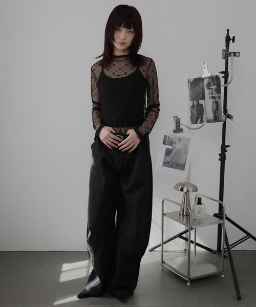 Ulysses(ユリシス)の「ハイネックシアーダイヤカットソー(Tシャツ/カットソー・レディース・ホワイト/ブラック・F)」の11枚目の写真